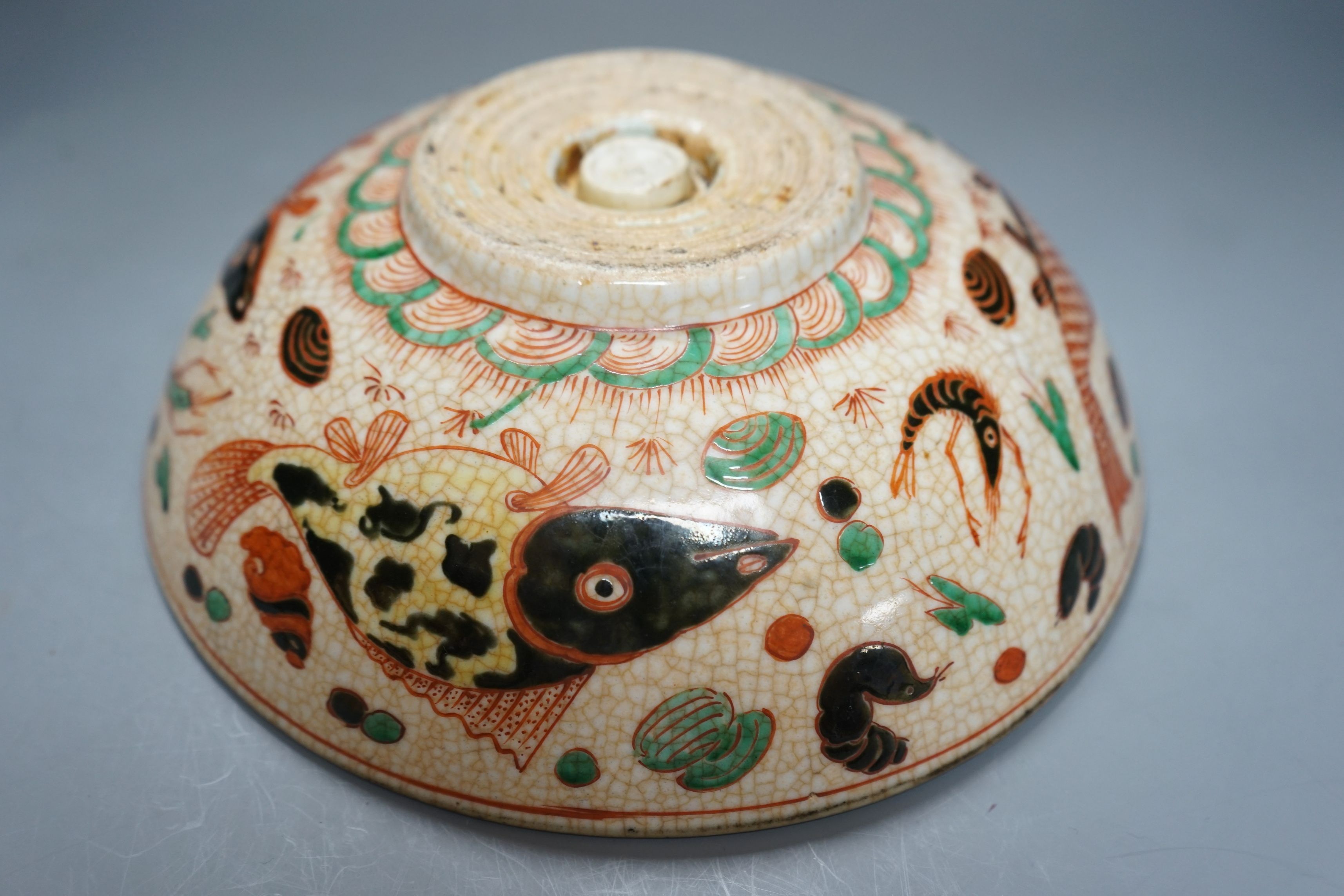 A Chinese crackleware bowl, 27cms diameter